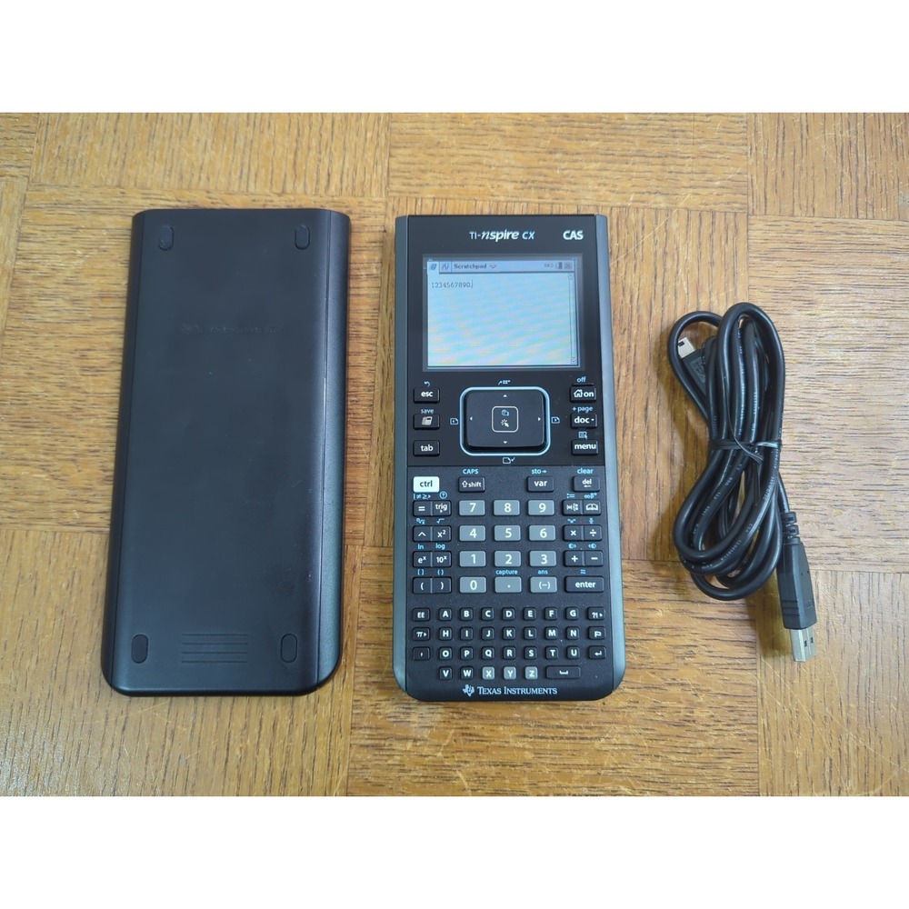 TI Nspire CX CAS Calculator, w/ Battery & Cable, Texas Instruments - Tested